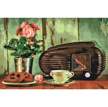 Malování podle čísel - Retro rádio Velikost: 40x60cm, Rámování: Pouze srolované plátno
