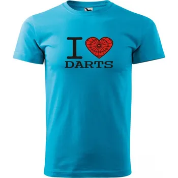 Malfini Triko s potiskem - I Love Darts - turquoise - XL