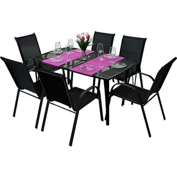 Zahradní sestava DEOKORK Zahradní kovová sestava GEORGIA 1+6 (černá)