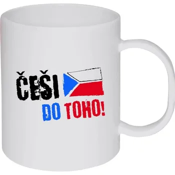 Hrnek 330 ml - plastový Češi, do toho! - vlajka