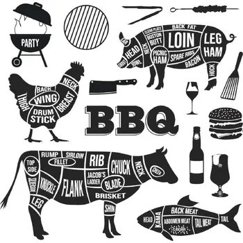 Papírový ubrousek Balení bílých papírových ubrousků se zvířaty BBQ -20 ks - 13*3*13 cm