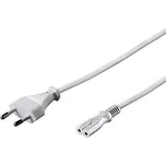 Kabel IEC60320 C7 NK104 bílý, Délka: 3m