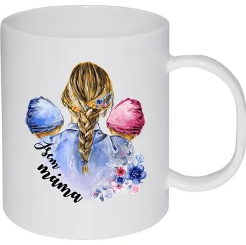 Hrnek 330 ml - plastový Jsem máma - chlapeček a holčička