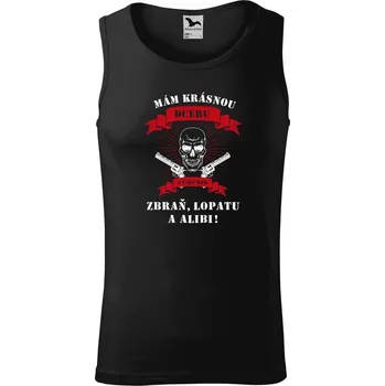 Pánské tílko Pánské tílko Malfini Core Mám krásnou dceru, a taky zbraň, lopatu a alibi - lebka