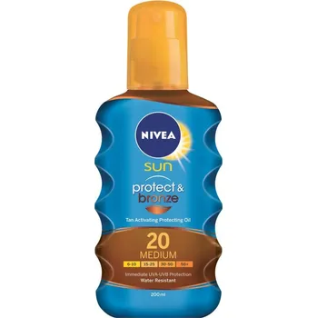 Přípravek na opalování Nivea Sun Protect & Bronze Tan Activating Protcting Oil SPF20 200 ml
