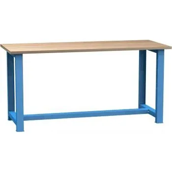 Dílenský stůl Dílenský stůl, d x h x v: 2100x700x827 mm, spodní spojnice, barva modrá RAL5012