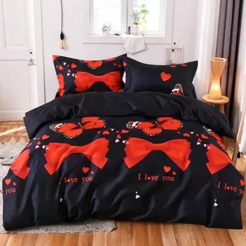 Povlečení Numberoplus Bavlněné povlečení na dvoulůžko + prostěradlo ZDARMA, černá - MOTÝLEK