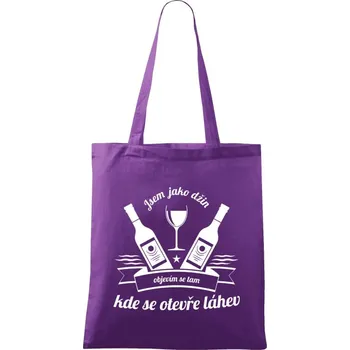 Látková taška Jsem jako džin, objevím se tam, kde se otevře lahev