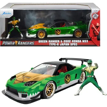 autíčko Power Rangers - Hollywood Rides Diecast Model 1/24 2002 Honda NSX s figurkou Power Ranger