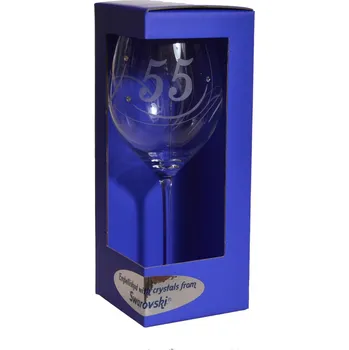 Sklenice Výroční sklenička na víno swarovski - K 55. narozeninám
