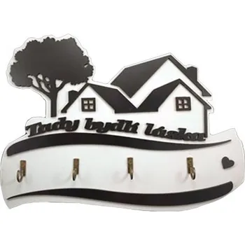 Věšák Věšák na klíče "Tady bydlí láska" bílý