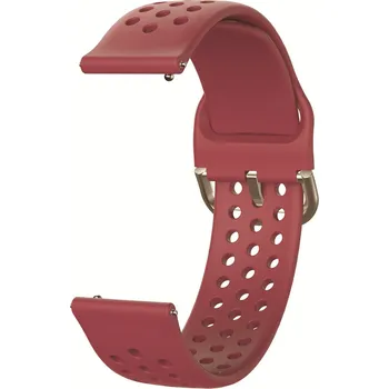 Příslušenství k chytrým hodinkám Silikonový sportovní řemínek 20mm se sponou pro hodinky Samsung / Huawei / Xiaomi / Garmin Barva: Vínová