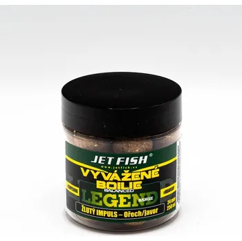 Boilies JetFish JET FISH 250ml-20mm Legend range Vyvážené boilie : ŽLUTÝ IMPULS - OŘECH / JAVOR