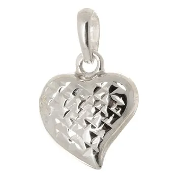 Přívěsek Přívěšek srdce z bílého zlata ZZ0765F + dárek zdarma