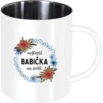 Nerezový hrnek Nejlepší babička na světě, věneček