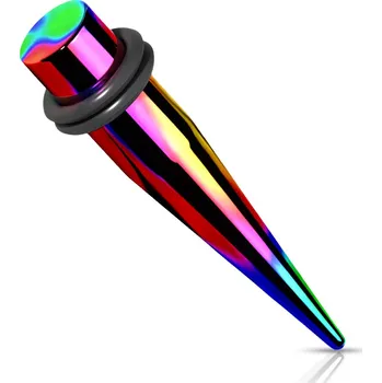 Šperk Šperky4U Ocelový roztahovák do ucha duhový - EP1001W-024