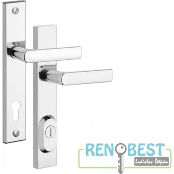 Dveřní kování ROSTEX Bezpečnostní kování R4 Rozteč: 90 mm, Provedení: klika/klika, Povrchová úprava: chrom - nerez