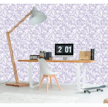 Tapeta DIMEX | Vliesová tapeta na zeď Dimex Line WP-015-02 | 0,75 x 10 m | fialová, bílá + Vliesová tapeta na zeď Dimex Line WP01503 v rozměru 0,75 x 10 m