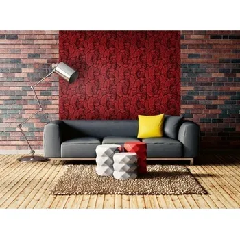 Tapeta DIMEX | Vliesová tapeta na zeď Dimex Line WP-019-03 | 0,75 x 10 m | červená, černá + Vliesová tapeta na zeď Dimex Line WP01904 v rozměru 0,75 x 10 m