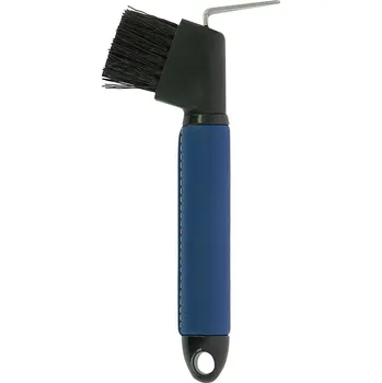 Čištění pro koně Háček kopytní s kartáčkem - tmavě modrý