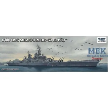Plastikový model Vee Hobby 1/700 USS Battleship Missouri BB-63 1945