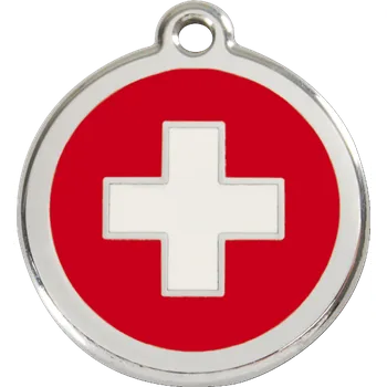 psí známka RED DINGO Známka s rytím Švýcarský kříž 37 mm Počet řádků: 2 řádky textu
