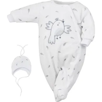 Kojenecké oblečení Koala Kojenecký semiškový overal s čepičkou Pírka, vel.56