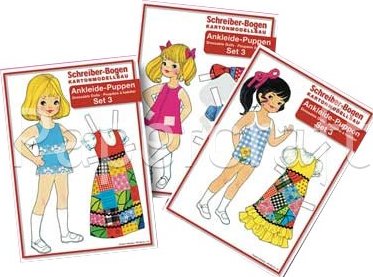 Papírový model - sada tří převlékacích panenek (784) - 107003695