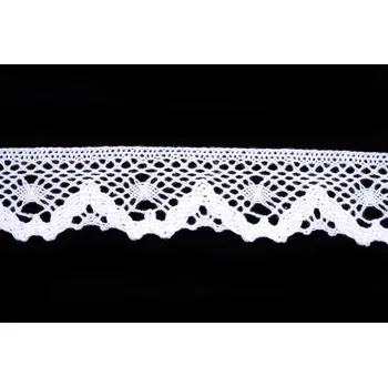 Krajka Krajka bavlněná 75261 paličkovaná šíře 40mm bílá (30m/bal.)