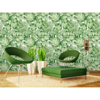 Tapeta DIMEX | Vliesová tapeta na zeď Dimex Line WP-208-01 | 0,75 x 10 m | zelená, bílá + Vliesová tapeta na zeď Dimex Line WP20901 v rozměru 0,75 x 10 m