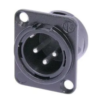 Elektrický konektor Panelový konektor XLR - 3 pin - samec - černý