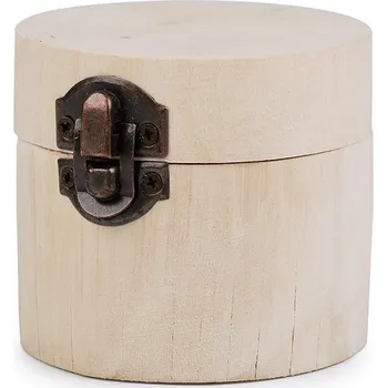 Dárková krabička Menší přírodní hladká dřevěná krabička ve tvaru špalíku, světlé dřevo