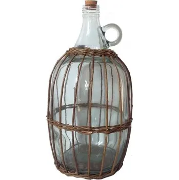 Demižon GL Láhev demižon s uchem 4,8l v proutěném koši LIR0337