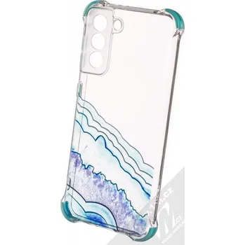 Pouzdro na mobilní telefon 1Mcz Trendy Vodomalba Anti-Shock Skinny TPU ochranný kryt pro Samsung Galaxy S21 průhledná modrá (transparent blue)