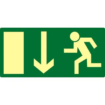 STRO.M propagace Tabulka Fotoluminiscenční FLZ03 30x15cm Únikový východ šipka dolu