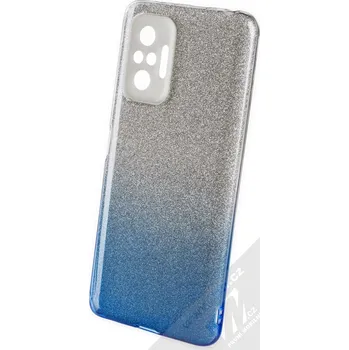 Pouzdro na mobilní telefon 1Mcz Shining Duo Skinny TPU třpytivý ochranný kryt pro Xiaomi Redmi Note 10 Pro, Redmi Note 10 Pro Max stříbrná modrá (silver blue)