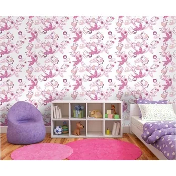 Tapeta DIMEX | Vliesová tapeta na zeď Dimex Line WP-029-04 | 0,75 x 10 m | růžová, béžová, bílá + Vliesová tapeta na zeď Dimex Line WP02905 v rozměru 0,75 x 10 m