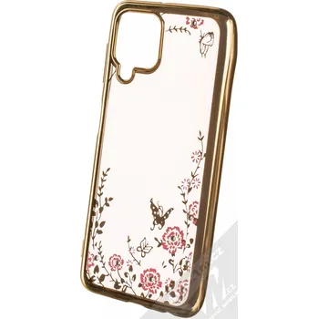 Pouzdro na mobilní telefon 1Mcz Diamond Flower TPU ochranný kryt pro Samsung Galaxy A22, Galaxy M22, Galaxy M32 zlatá (gold)