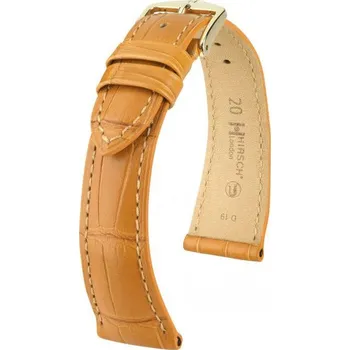 Módní doplněk Kožený řemínek Hirsch London L 04207075-1, hnědý, aligátoří kůže, délka L, Quick Release