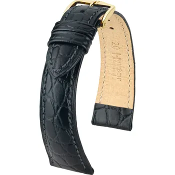 Řemínek na hodinky Kožený řemínek Hirsch Aristocrat M 03828150-1, černý, teletina, délka M, Quick Release