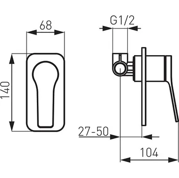 Vodovodní baterie Ferro Stratos, podomítková sprchová baterie 1-výstupová, chromová, BSC7PA
