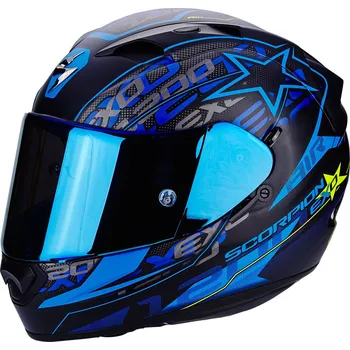 Helma na motorku Recenze Scorpion Exo-1200 Air Solis matná/černá/modrá XS