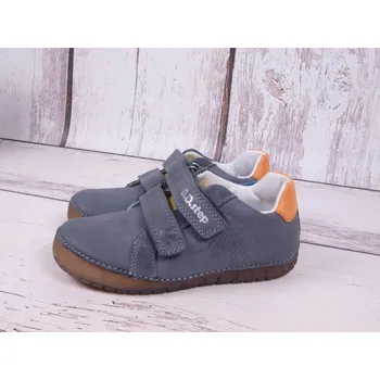 Chlapecké polobotky D.D.step Celoroční kožené boty obuv D. D. step S050-710A šedé s dinosaurem velikost: 34