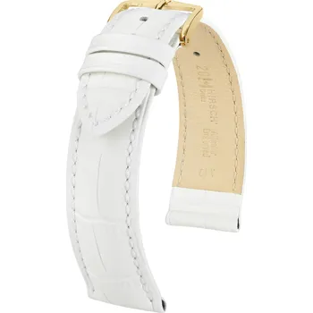 Řemínek na hodinky Kožený řemínek Hirsch Duke M 01028101-1, bílý, teletina, délka M, Quick Release