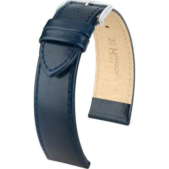 Řemínek na hodinky Kožený řemínek Hirsch Osiris L 03475080-2, modrý, teletina, délka L, Quick Release - 18 mm