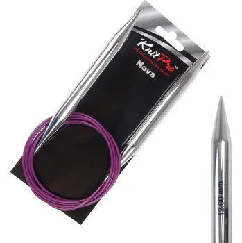 Jehlice KnitPro Nova kruhové kovové fixní jehlice 12mm 150cm (KnitPro Nova kruhové jehlice 12mm 150cm)