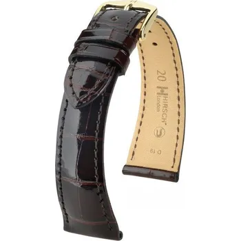 Módní doplněk Kožený řemínek Hirsch London L 04207010-1, hnědý, aligátoří kůže, délka L, Quick Release - 19 mm (spona 16mm)