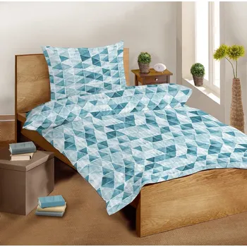 Povlečení Svitap Sleep Well azurové 140 x 200, 70 x 90 cm zipový uzávěr