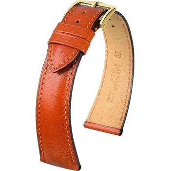 Řemínek na hodinky Kožený řemínek Hirsch Siena M 04202170-1, hnědý, teletina, délka M, Quick Release