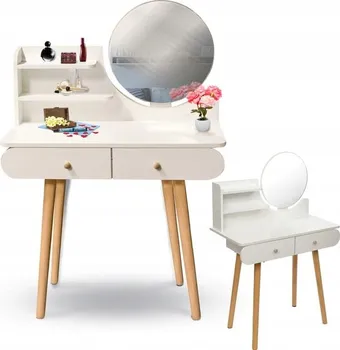 Toaletní stolek Azar Toaletní stolek se zrcadlem 120 x 80 x 40 cm bílý